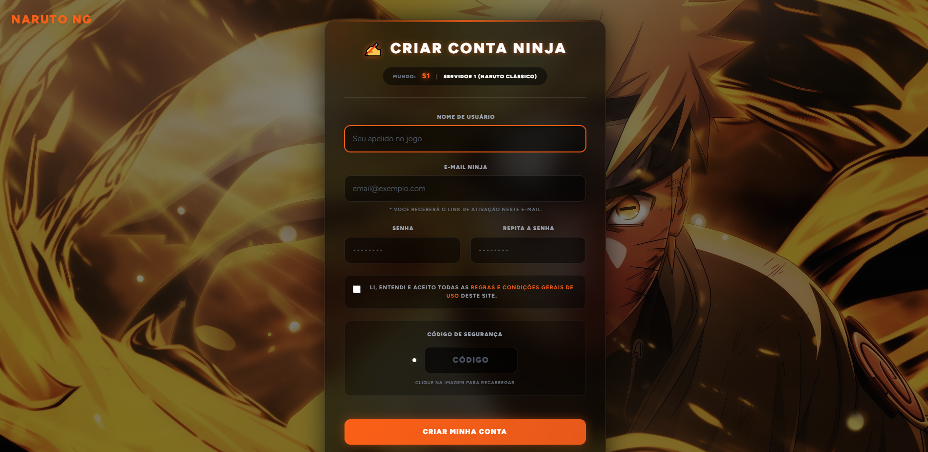 Criação de Conta